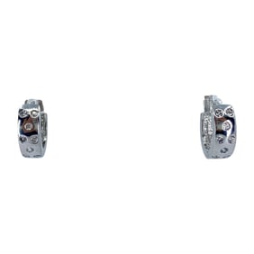 Polkadot Rhinestone Sterling Silver Hoop FAS Earrings, 6.31g