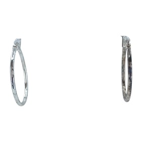 Basic Sterling Silver Signed Hoop Earrings, 2.08g
