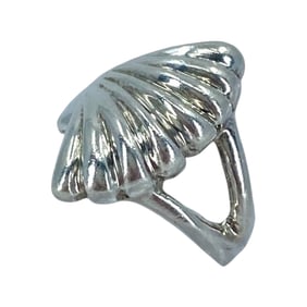 Sleek Sterling Silver Shell Ring, sz 4.75, 4.28g