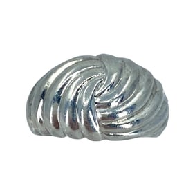 Modernist Ribbed Sterling Silver Signed Ring, sz 4.75, 5.91g