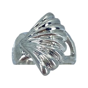 Sleek Sterling Silver Shell Ring, sz 4.5, 4.99g