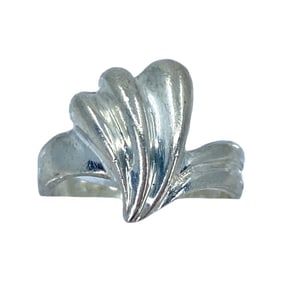 Interesting Ribbed Sterling Silver Ring, sz 4.75, 3.59g