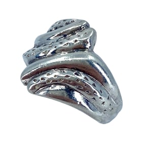 Hammered Fanned Sterling Silver Signed Ring, sz 6.5, 5.7g