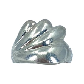 Cute Sterling Silver Fan Signed Ring, sz 4.5, 3.72g