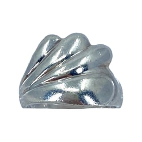 Cute Sterling Silver Fan Signed Ring, sz 4.75, 3.6g