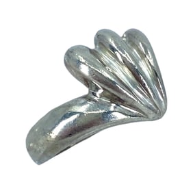 Interesting Ribbed Sterling Silver Ring, sz 4.5, 3.94g