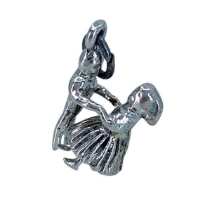 Vintage Sterling Silver Dancing Boy & Girl Charm, 2.11g
