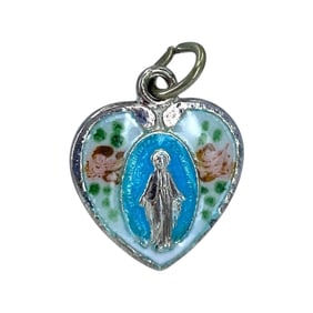 Miraculous Medal Sterling Silver Catholic CREED Charm, 2.34g