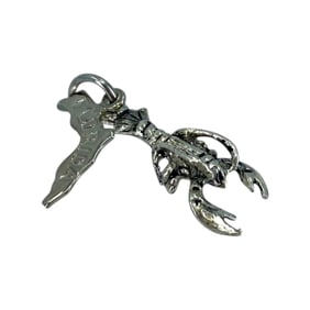 Florida Silver State Lobster Charm, 0.96g