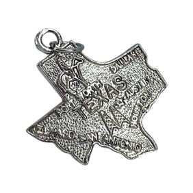Texas State Sterling Silver Charm, 2.3g