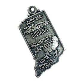 Indiana Sterling Silver State Charm, 3.57g