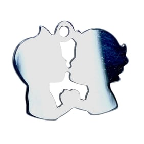 Kissing Couple Sterling Silver Charm, 1.46g