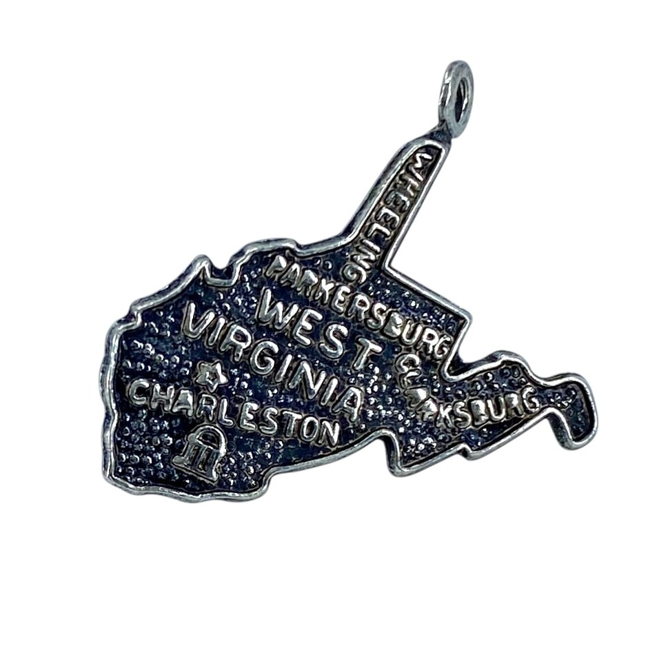 West Virginia Sterling Silver State Signed Charm, 1.18g (1 of 3)