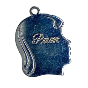 PAM Engraved Sterling Silver Profile Charm, 2.0g