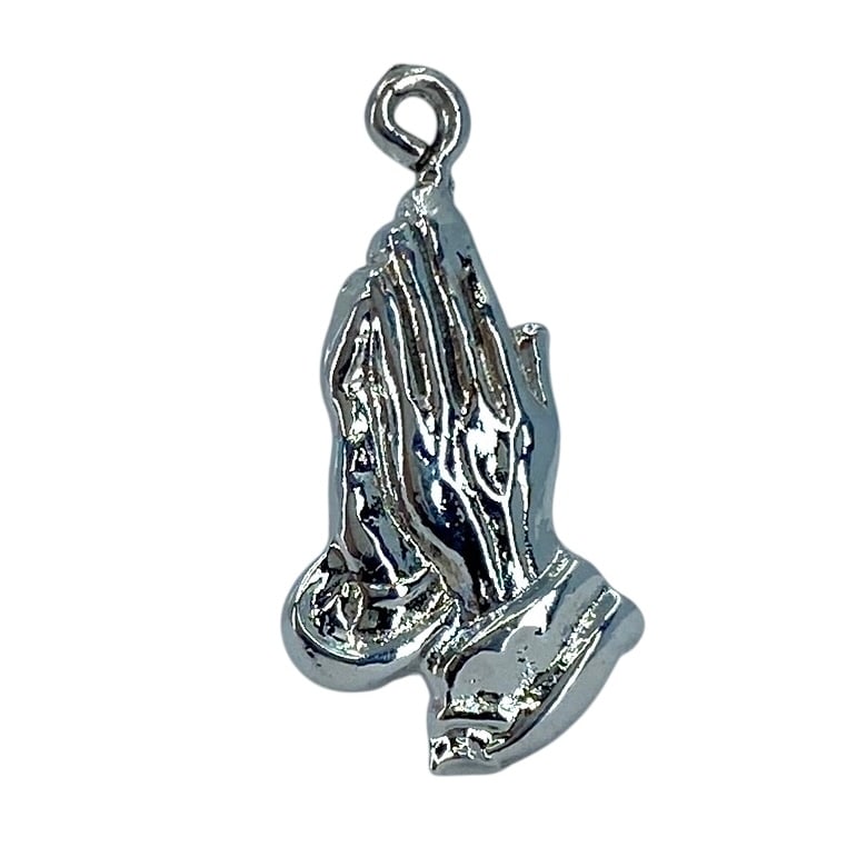 Praying Hands Sterling Silver Charm, 1.31g: Praying Hands Sterling Silver Charm, 1.31g, Engraved "STER"