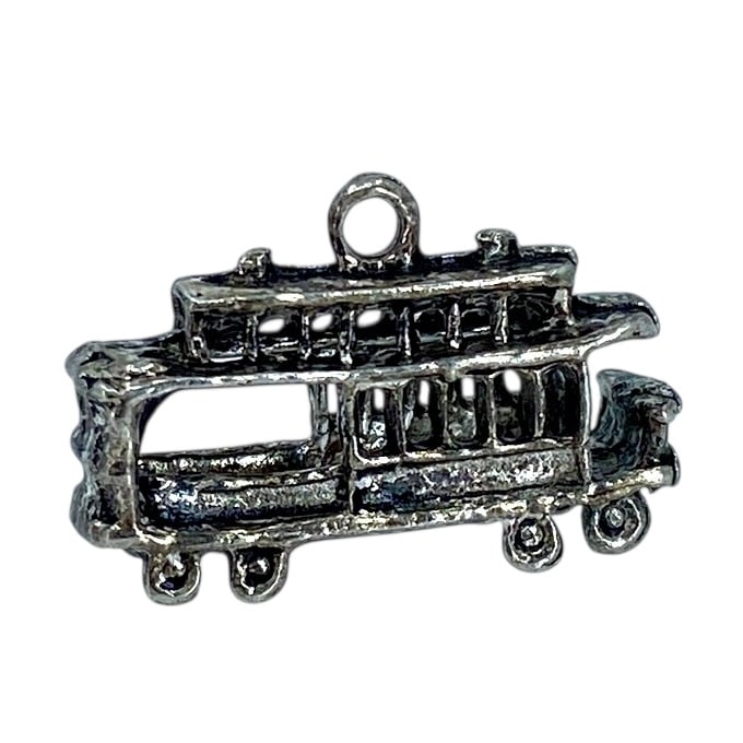 Vintage Sterling Silver Trolly Charm, 2.46g (1 of 3)