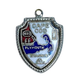 Cape Cod Sterling Silver Shield Charm, 2.03g