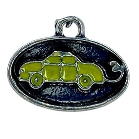 Yellow Mouse-Car Sterling Silver Charm, 0.81g