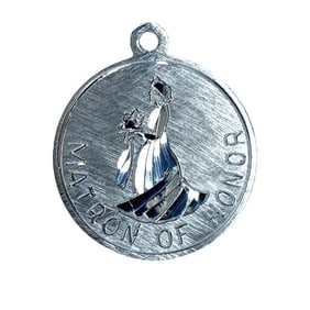 Vintage "Matron of Honor" Sterling Silver Engraved Charm, 2.53g