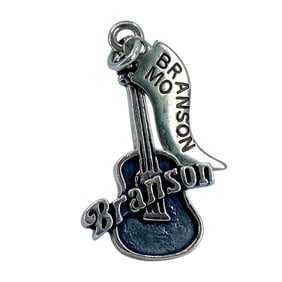 Branson, MO Guitar Sterling Silver Charm, 2.32g