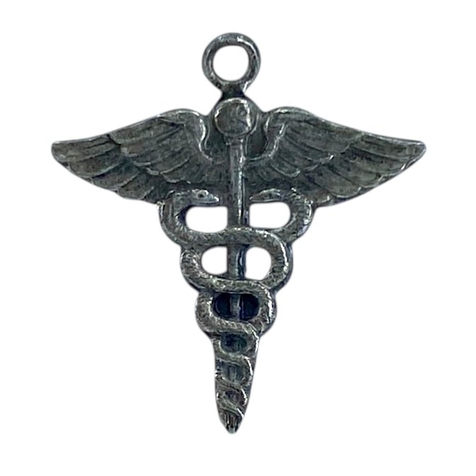 Caduceus Medical Sterling Silver Charm, 0.62g: Caduceus Medical Sterling Silver Charm, 0.62g