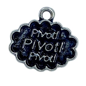 Pivot!' Scalloped Sterling Silver Charm, 0.78g