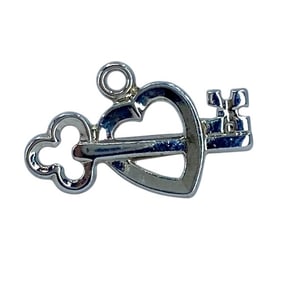 Key to My Heart Sterling Silver Signed Charm, 1.6g