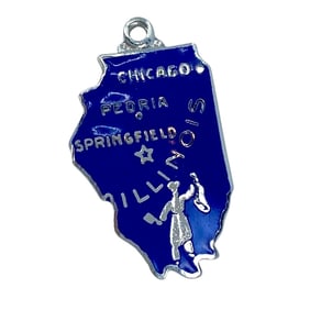 Illinois Sterling Silver State Charm, 2.56g