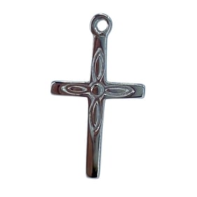 Simple Cross Sterling Silver Charm, 0.57g