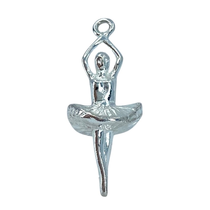 Dainty Ballerina Sterling Silver Charm, 2.26g: Dainty Ballerina Sterling Silver Charm, 2.26g