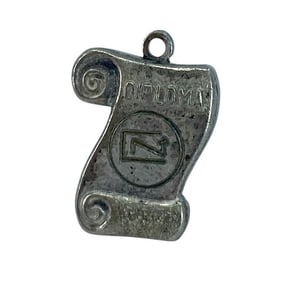 Small Diploma Scroll Sterling Silver Charm, 1.21g