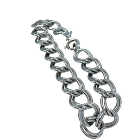 Double Link DANECRAFT Curb Style Sterling Silver Chain Bracelet, 8in, 18.43g