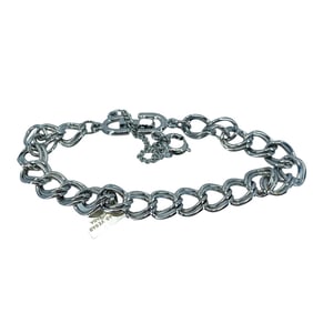 Double Curb Style Sterling Silver Bracelet, 7.25in, 11.93g