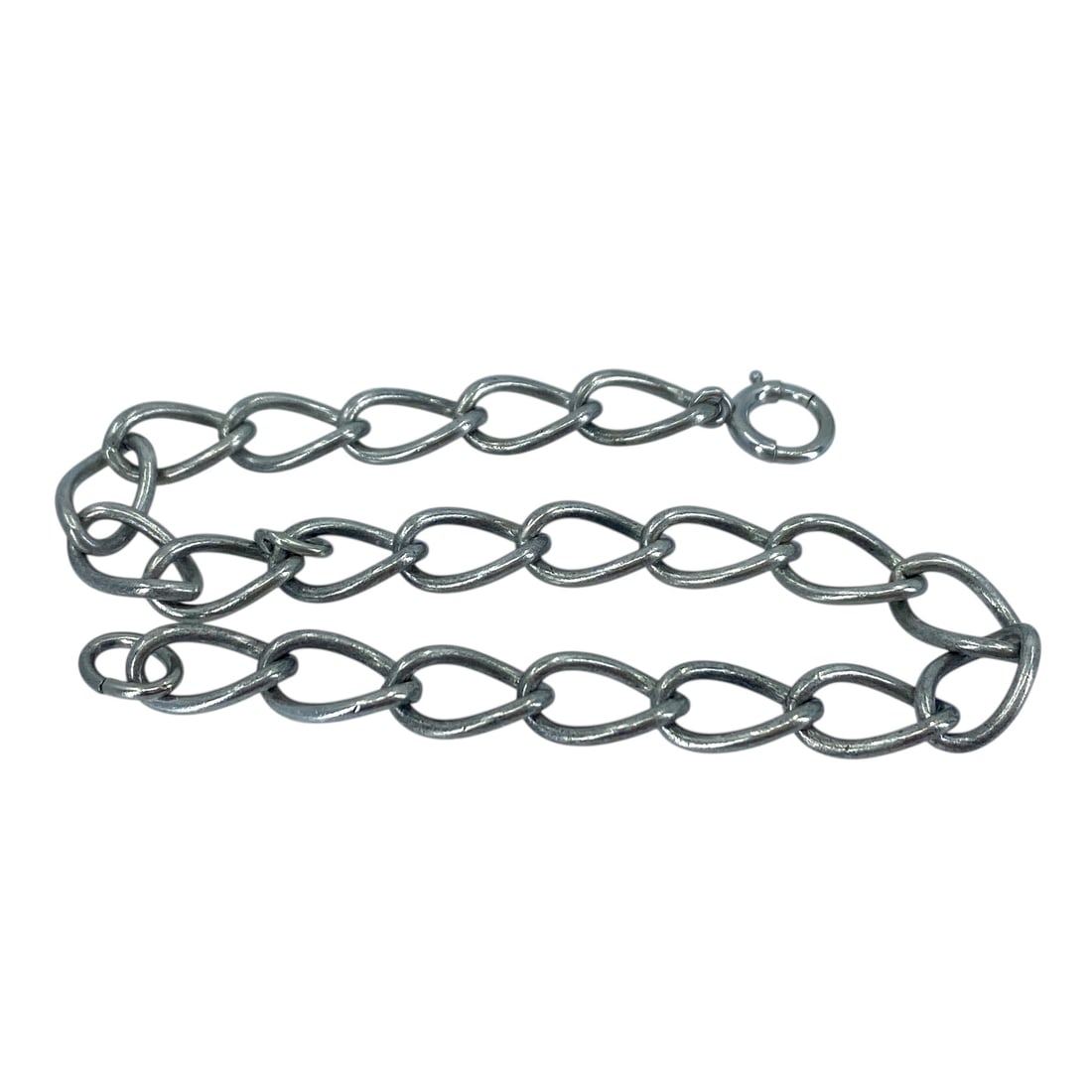 Vintage Oval Curb Sterling Silver Bracelet, 7.25in, 7.62g: Vintage Oval Curb Sterling Silver Bracelet, 7.25in, 7.62g