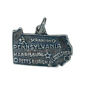 Pennsylvania State Sterling Silver Signed Charm, 1.89g