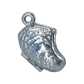 Pearl In Sterling Silver Oyster Locket Signed Charm, 2.35g