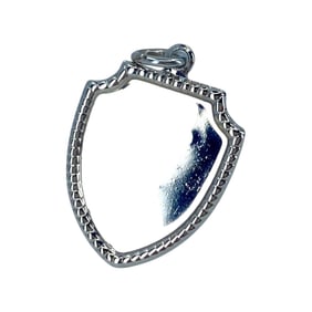 Blank Shield Sterling Silver Charm, 1.22g