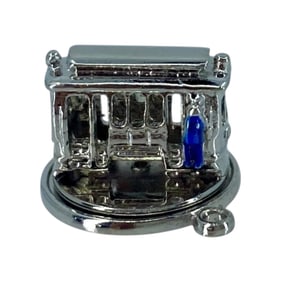 Cute Trolly Sterling Silver WELLS Charm, 5.51g