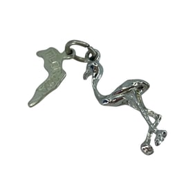 Cute Flamingo Silver Florida Charm, 1.12g