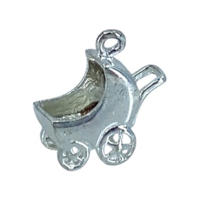Baby Carriage Sterling Silver Charm, 2.32g