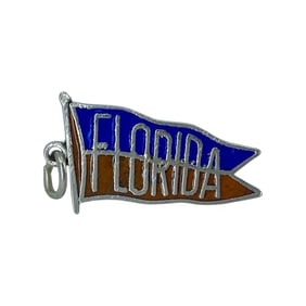 Florida Banner Sterling Silver Signed Charm, 1.27g