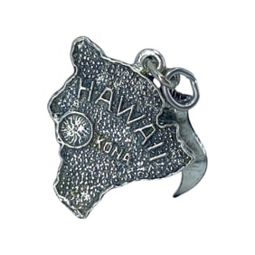 Hawaii State Sterling Silver Signed Charm, 3.49g