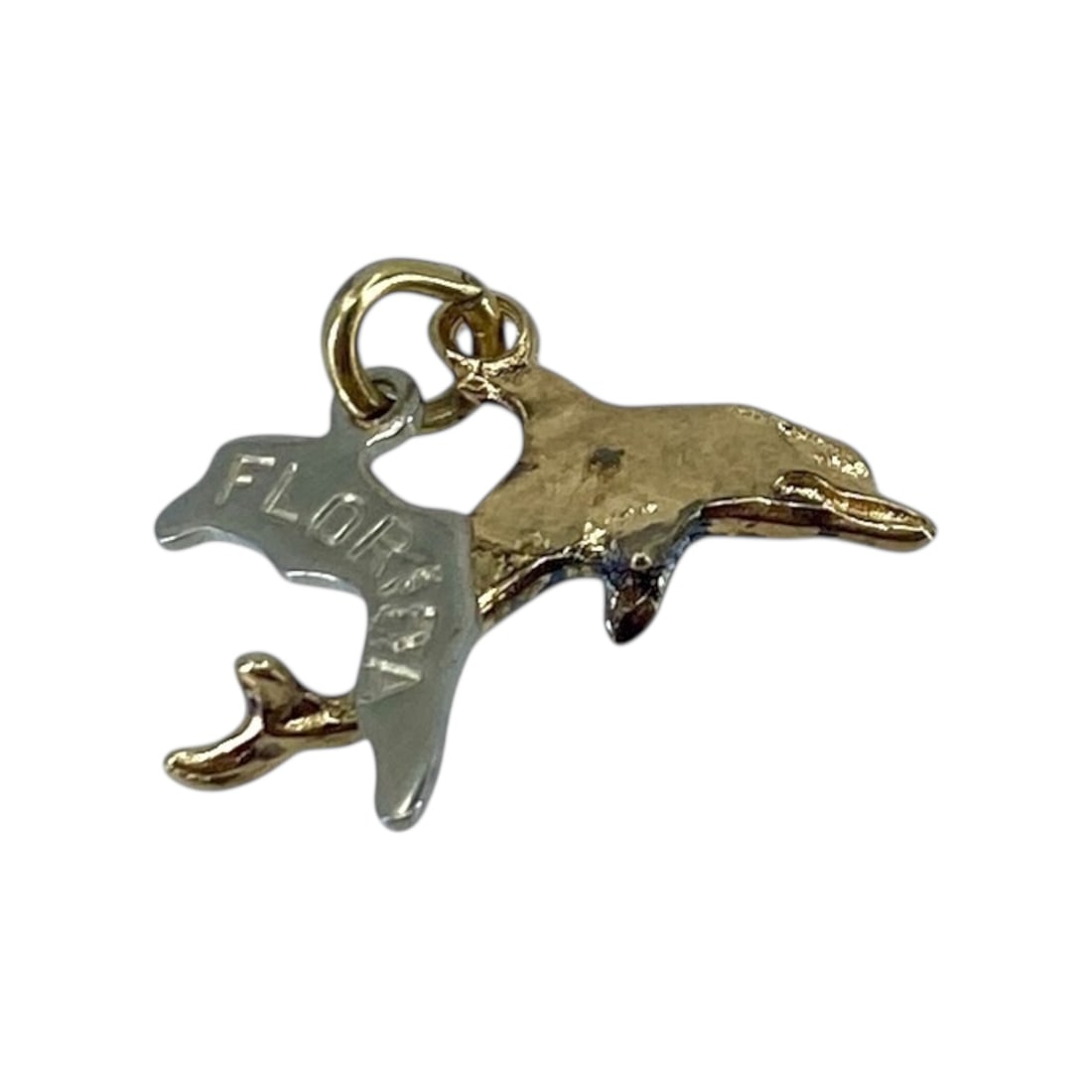 Gold Over Silver Dolphin Florida State Charm, 1.02g (1 of 4)