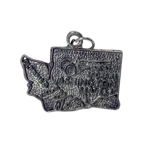 Washington State Sterling Silver Signed Charm, 1.76g