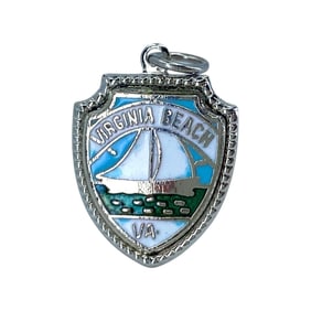 Virginia Beach, VA Sterling Silver Signed Shield Charm, 2.88g