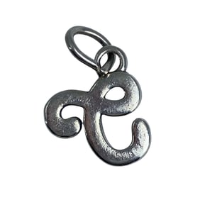 Cursive E Sterling Silver Charm, 1.32g