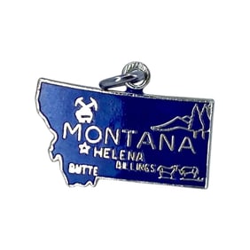 Montana Sterling Silver State Shaped Signed Charm, 1.64g