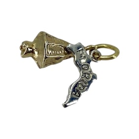 Dainty Lantern Florida State Gold Over Silver Charm, 1.92g