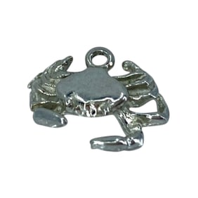 Simple Sterling Silver Crab Charm, 1.25g