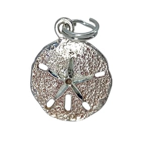Textured Sterling Silver Sand Dollar NF Charm, 1.36g